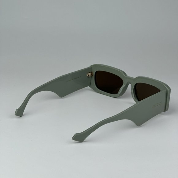 Gucci GG1426S 004 BRAND NEW Sunglasses Solid Sage Brown Unisex Rectangle main image 9